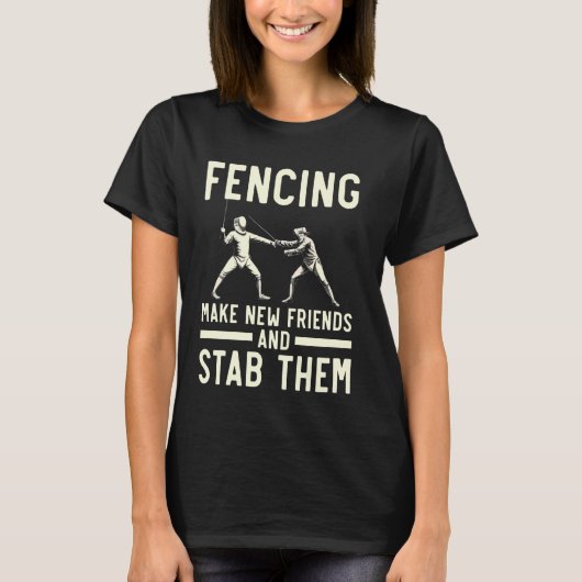フェンシング 剣 剣術 エペ フルーレ サーベル Tシャツ (正面)