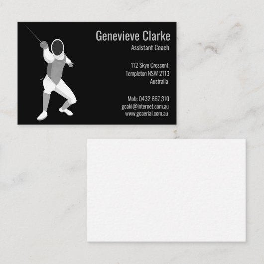 フェンシング 名刺 (正面/裏面)