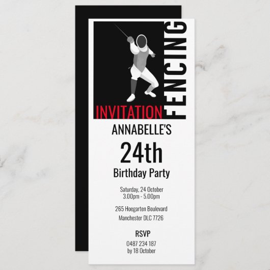 フェンシング 招待状 (正面/裏面)
