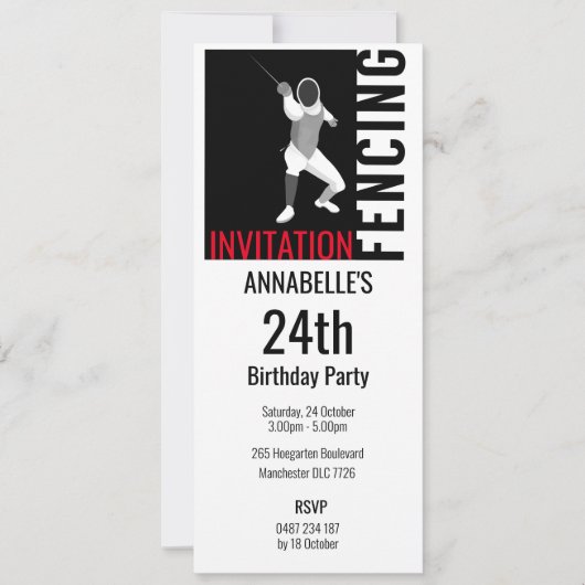 フェンシング 招待状 (正面)