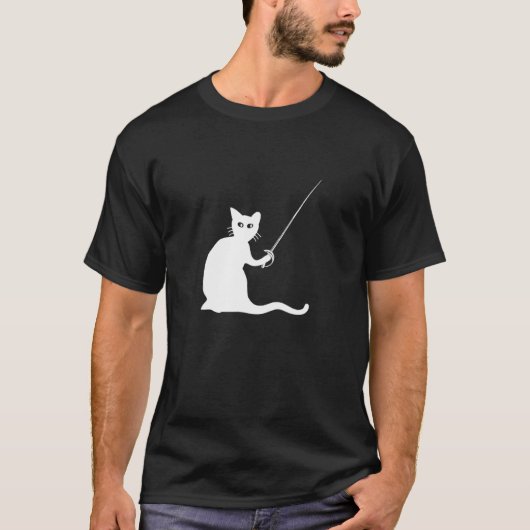 フェンシング 猫 フェンサー Tシャツ (正面)