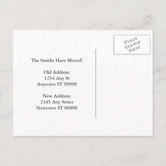 フェンスおもしろい付きヤードの住所の変更 案内ポストカード (裏面)