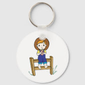 フェンスで飲む少女 キーホルダー (裏面)