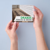 フェンスとデッキフライヤーパンフレットモダンプロフェッショナル チラシ (手)