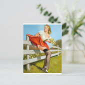 フェンスに引っ掛かる ポストカード (スタンド正面)