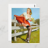 フェンスに引っ掛かる ポストカード (正面/裏面)