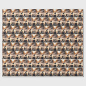 フェンスの上で歌を歌う鳥 ラッピングペーパー (フラット)