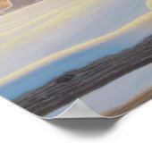 フェンスの上に乗るスノーフクロウ ポスター (角)