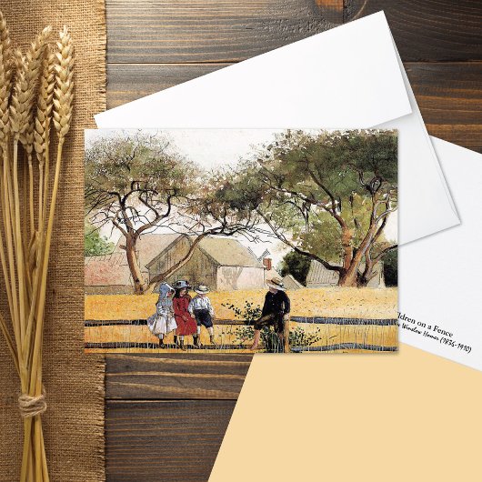 フェンスの上の子ウィンズホーマーのノートカード