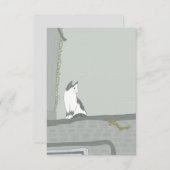 フェンスの上の猫 サンキューカード (正面/裏面)