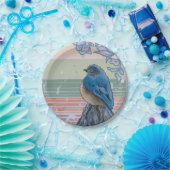 フェンスの上の青い鳥 ペーパープレート (パーティー)