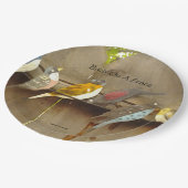 フェンスの上の鳥 ペーパープレート (アングル)