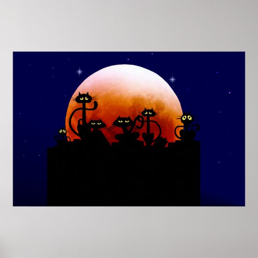 フェンスの上の黒猫 ポスター (正面)