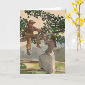 フェンスの上 | ウィンズローホーマー カード (黄色い花)