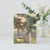 フェンスの上 | ウィンズローホーマー ポストカード (スタンド正面)