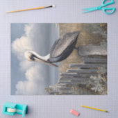 フェンスの切り離しのペリカン 薄葉紙 (クラフト)