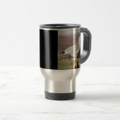 フェンスの支柱にカモメ トラベルマグ (正面右)