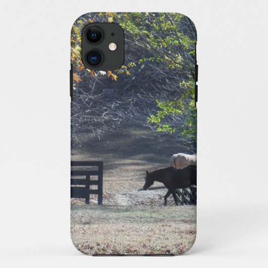 フェンスを歩く茶色の馬 Case-Mate iPhoneケース (裏面)