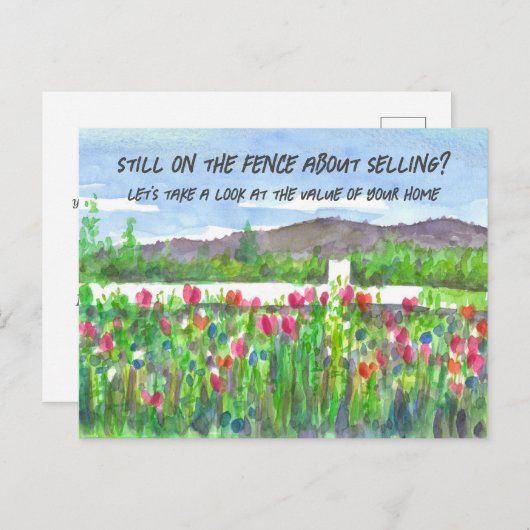 フェンスク実在ライアント上の不動産マーケティング ポストカード (正面/裏面)