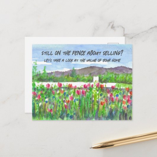 フェンスク実在ライアント上の不動産マーケティング ポストカード (正面/裏面インサイチュ)