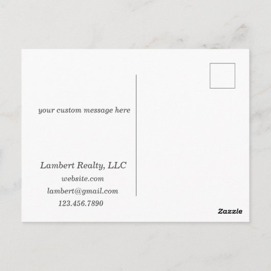 フェンスク実在ライアント上の不動産マーケティング ポストカード (裏面)