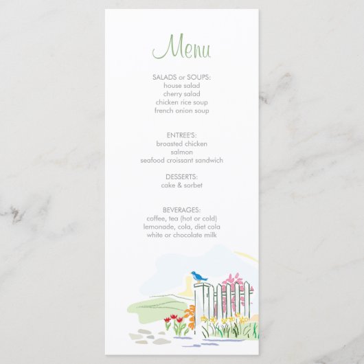 フェンスシャワーメニューの鳥 メニュー (正面)