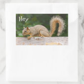 フェンスステッカーのリス 長方形シール (バッグ)