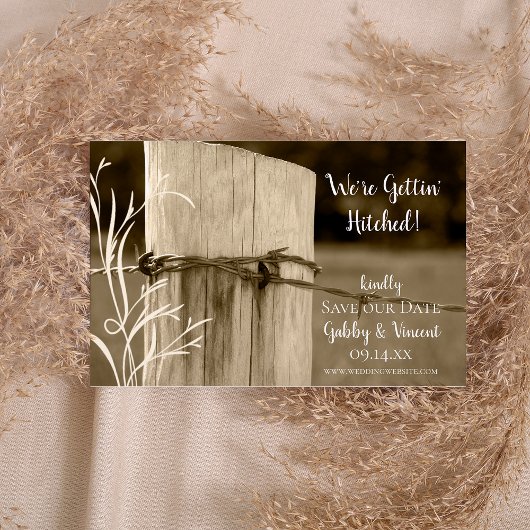 フェンスポストカントリーファーム結婚式の日付を保存 セーブザデート