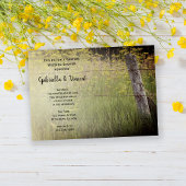 フェンスポスト素朴カントリーカップルウェディングシャワー 招待状