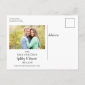 フェンスポスト素朴ワイルドフラワーカントリー結婚式 案内ポストカード (裏面)