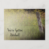 フェンスポスト素朴ワイルドフラワーカントリー結婚式 案内ポストカード (正面)