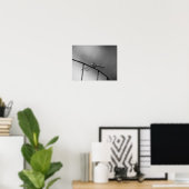 フェンス上のトンボ黒白 ポスター (ホームオフィス)