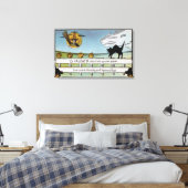 フェンス上のハロウィーンGreetingCat キャンバスプリント (インサイチュ (寝室))