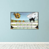 フェンス上のハロウィーンGreetingCat キャンバスプリント (インサイチュ (ウッドフロア))