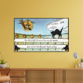 フェンス上のハロウィーンGreetingCat キャンバスプリント (インサイチュ (リビング))