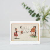 フェンス上のハロウィーンGreetingKid ポストカード (スタンド正面)