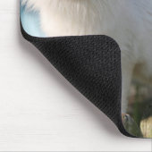 フェンス上の猫のポートレート マウスパッド (コーナー)