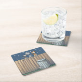 フェンス上の路地キャッツ紙コースター スクエアペーパーコースター (インサイチュ)