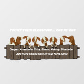 フェンス上素朴の恵み8ヤギを数える ウィンドウサイン (シート)