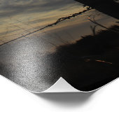 フェンス付きカンザスウィンドミルサンセット フォトプリント            (角)