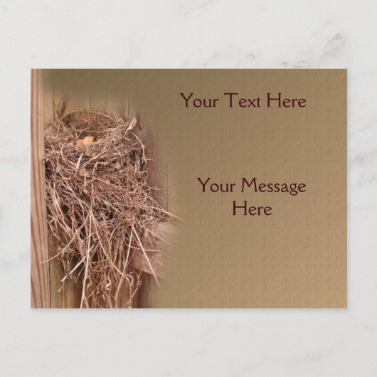 フェンス内の鳥の巣自然 ポストカード (正面)