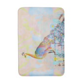 フェンス威厳のあるの孔雀 – 抽象芸術 バスマット (正面縦)