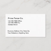 フェンス建築サービス名刺 名刺 (裏面)