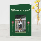 フェンス恋しく思越しのバスセット付き「あなたの」カード カード (黄色い花)