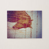 フェンス抽象芸術馬の後ろ ジグソーパズル (横)