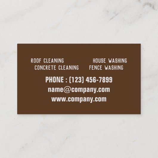 フェンス清掃住宅動力洗浄機圧力洗浄 名刺 (裏面)