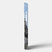 フェンス素晴らしの上に灰色のフクロウ野生動物写真ポートレート Case-Mate iPhoneケース (裏面 / 左)