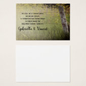 フェンス素朴ポスト国の結婚式のチャリティーの好意 (正面&裏面)