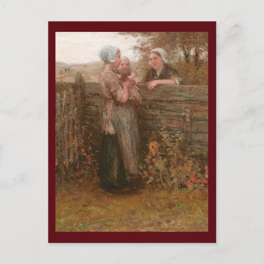 フェンス越しに訪れる隣人 ポストカード (正面)