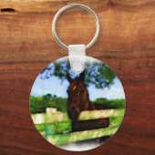 フェンス越しの馬 キーホルダー (正面)